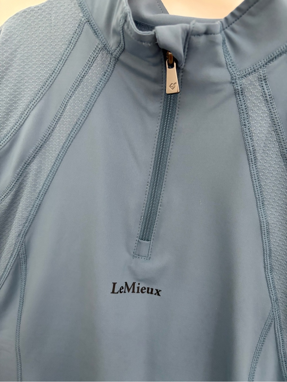 LeMieux Women's Short Sleeve Riding Shirt in Dusty Blue - Picture 2 of 6